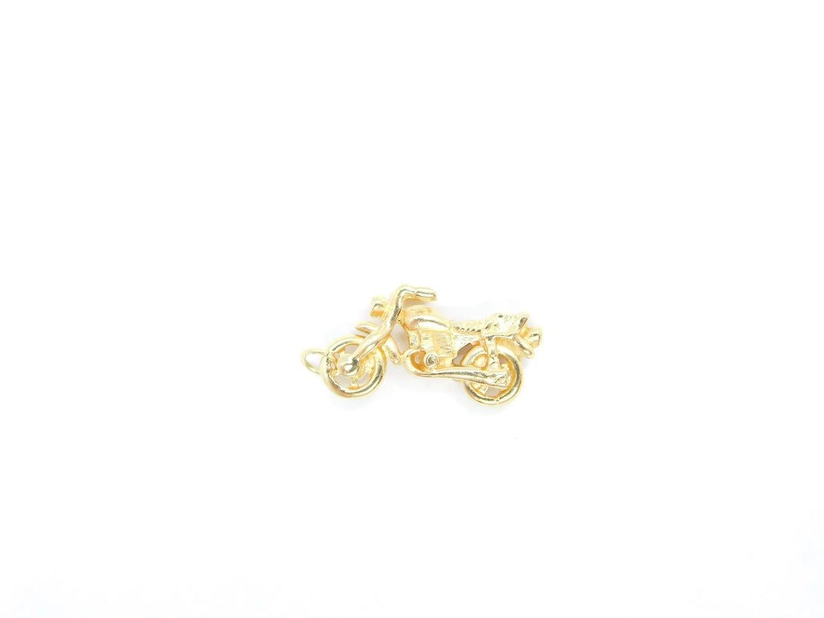 14kt Yellow Gold Motorcycle Pendant