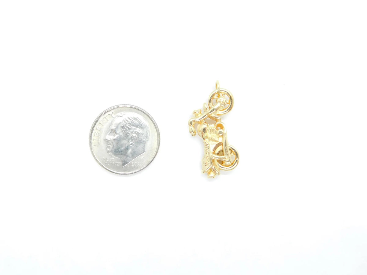 14kt Yellow Gold Motorcycle Pendant