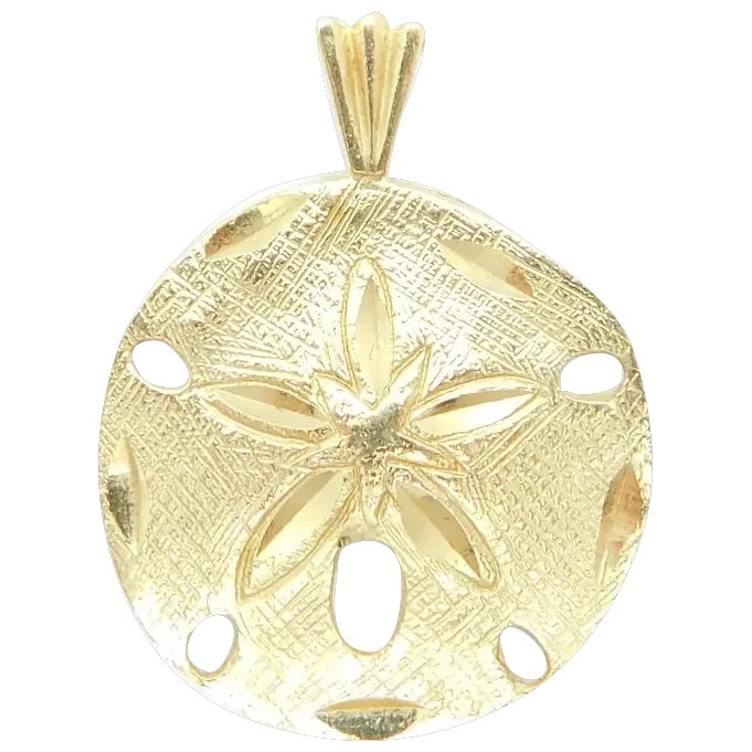 14kt Yellow Gold Nautical Sand Dollar Pendant