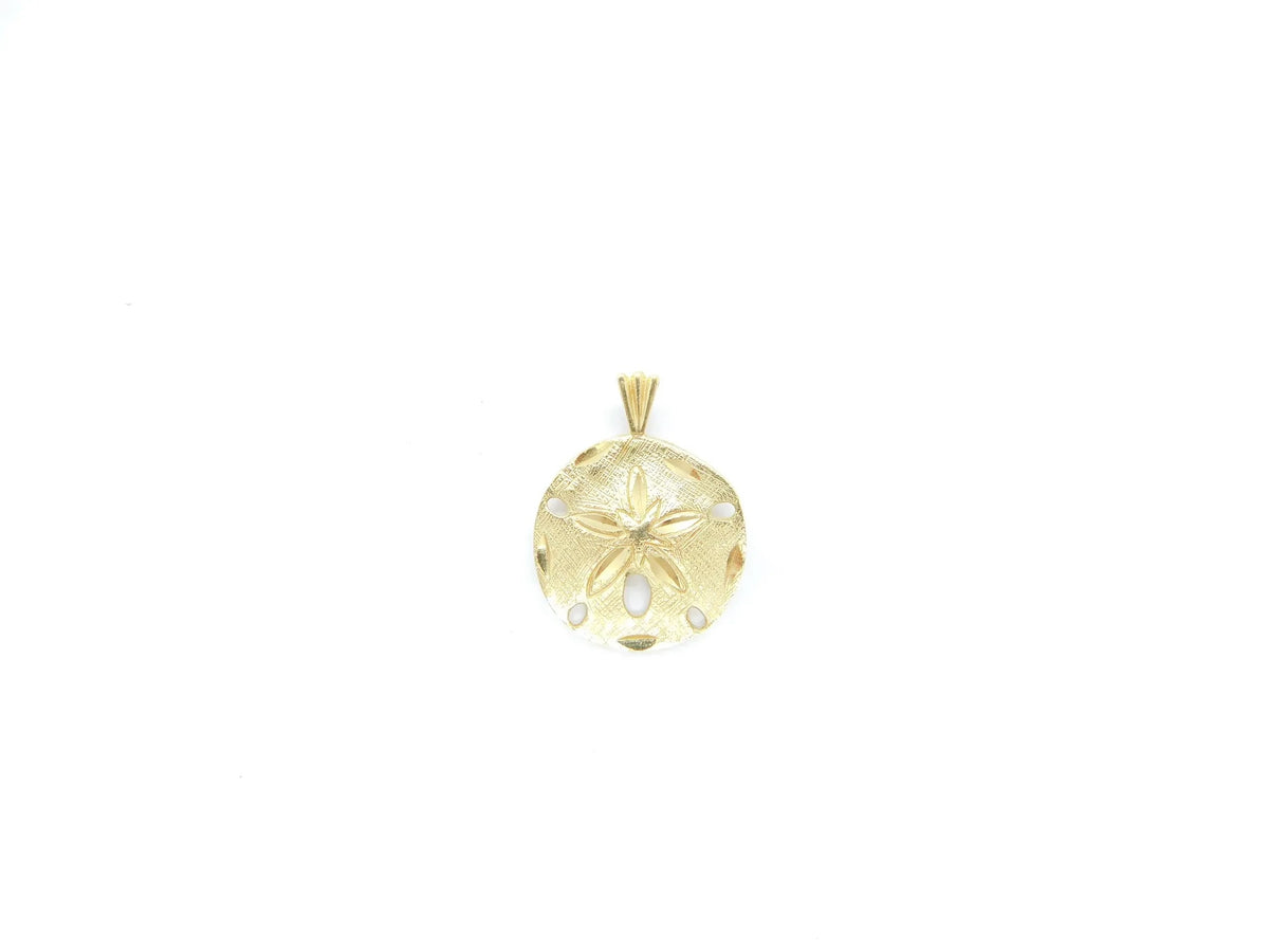 14kt Yellow Gold Nautical Sand Dollar Pendant