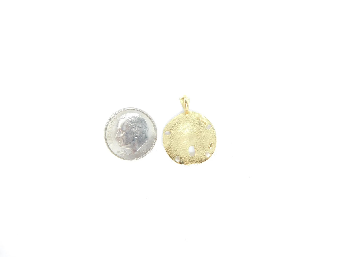 14kt Yellow Gold Nautical Sand Dollar Pendant