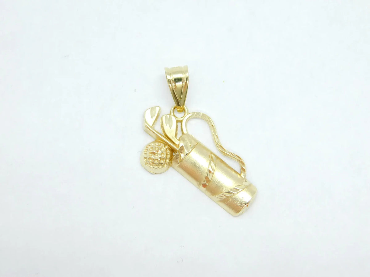14kt Yellow Gold Golf Bag, Ball and Clubs Charm / Pendant