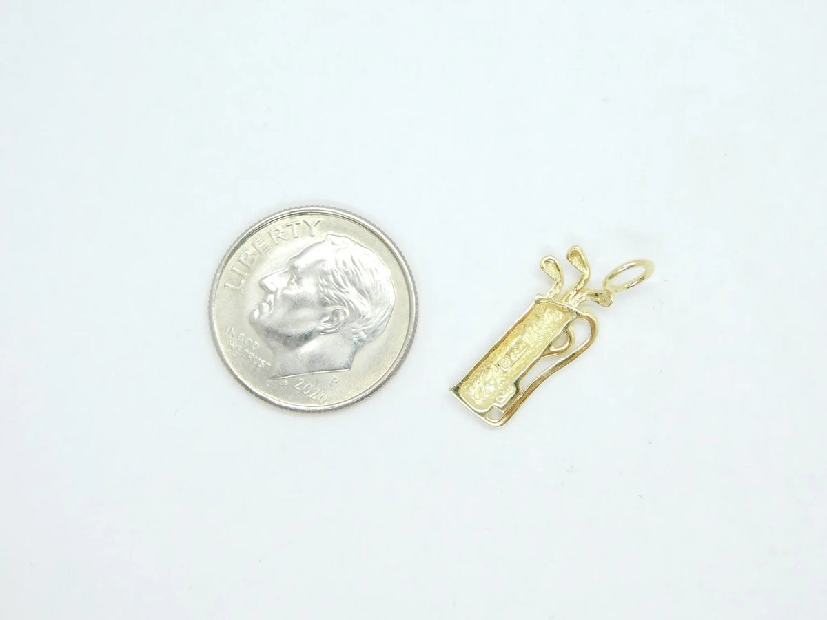 14kt Yellow Gold Golf Bag and Clubs Charm