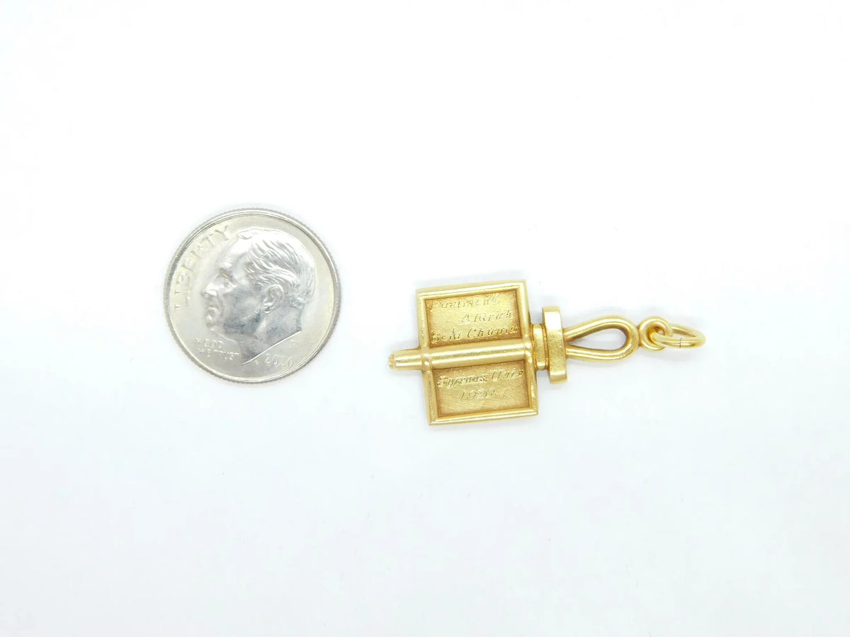 14kt Yellow Gold Fraternities / Sororities Scroll Charm