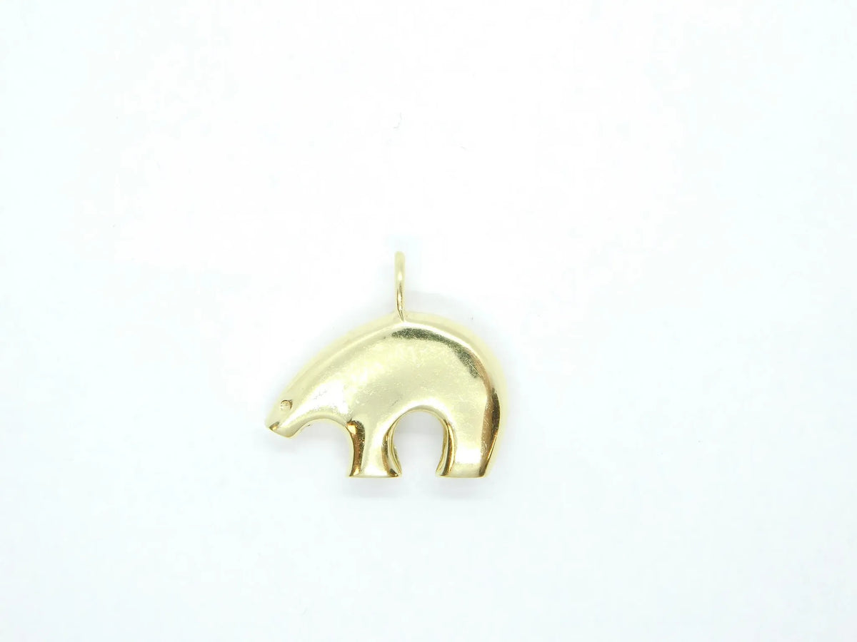 14kt Yellow Gold Bear Charm with Diamond Eye