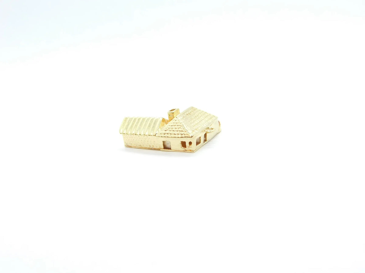 14kt Yellow Gold Gemstone Ranch House Charm