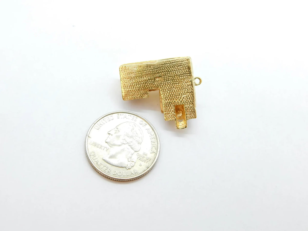 14kt Yellow Gold Gemstone Ranch House Charm