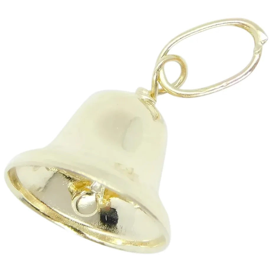 14kt Yellow Gold Greek Key Jingle Bell Charm