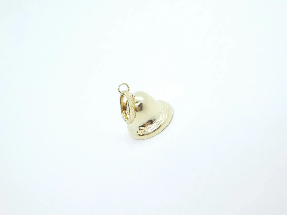 14kt Yellow Gold Greek Key Jingle Bell Charm