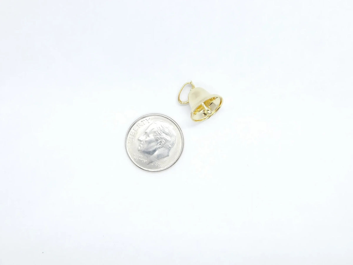 14kt Yellow Gold Greek Key Jingle Bell Charm