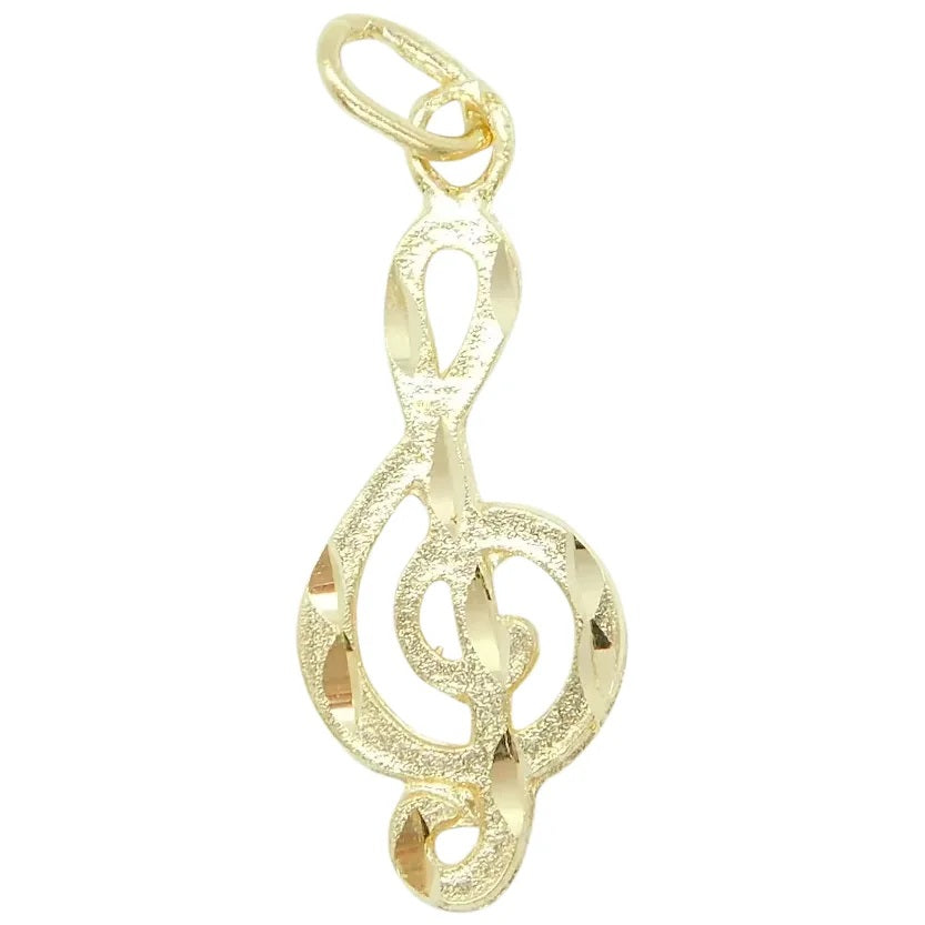 14kt Yellow Gold Music Note Treble Clef Charm