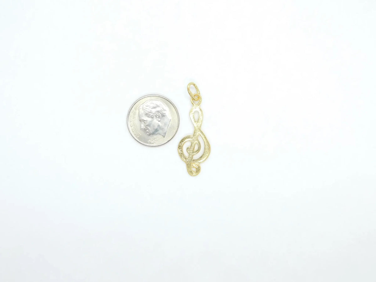 14kt Yellow Gold Music Note Treble Clef Charm