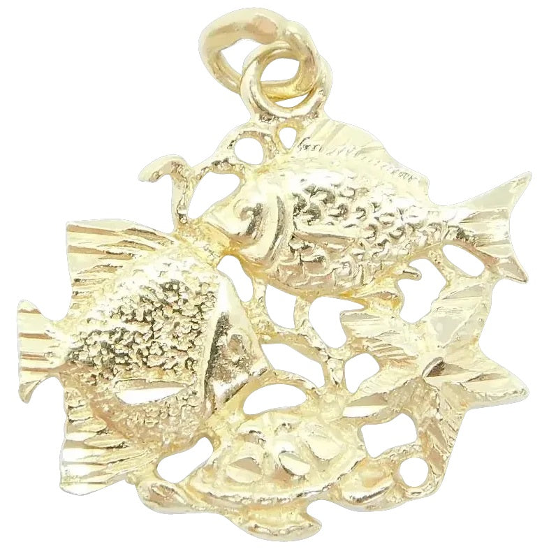 14kt Yellow Gold Nautical Sealife Charm / Pendant
