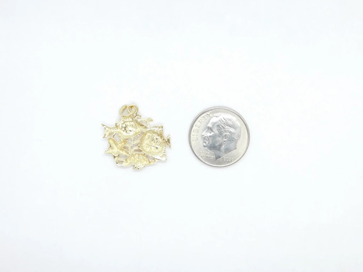 14kt Yellow Gold Nautical Sealife Charm / Pendant