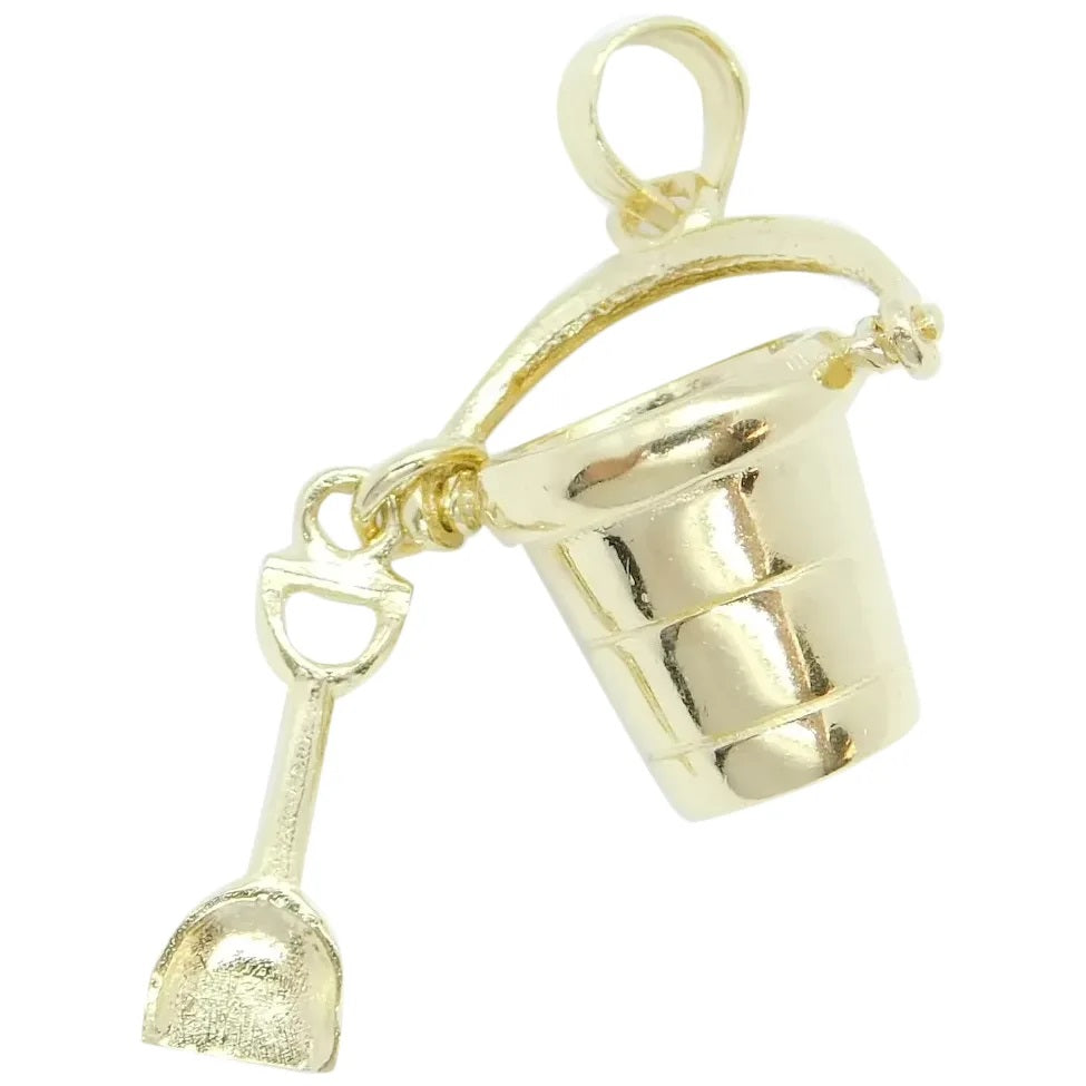 14kt Yellow Gold Sand Bucket and Shovel Pendant
