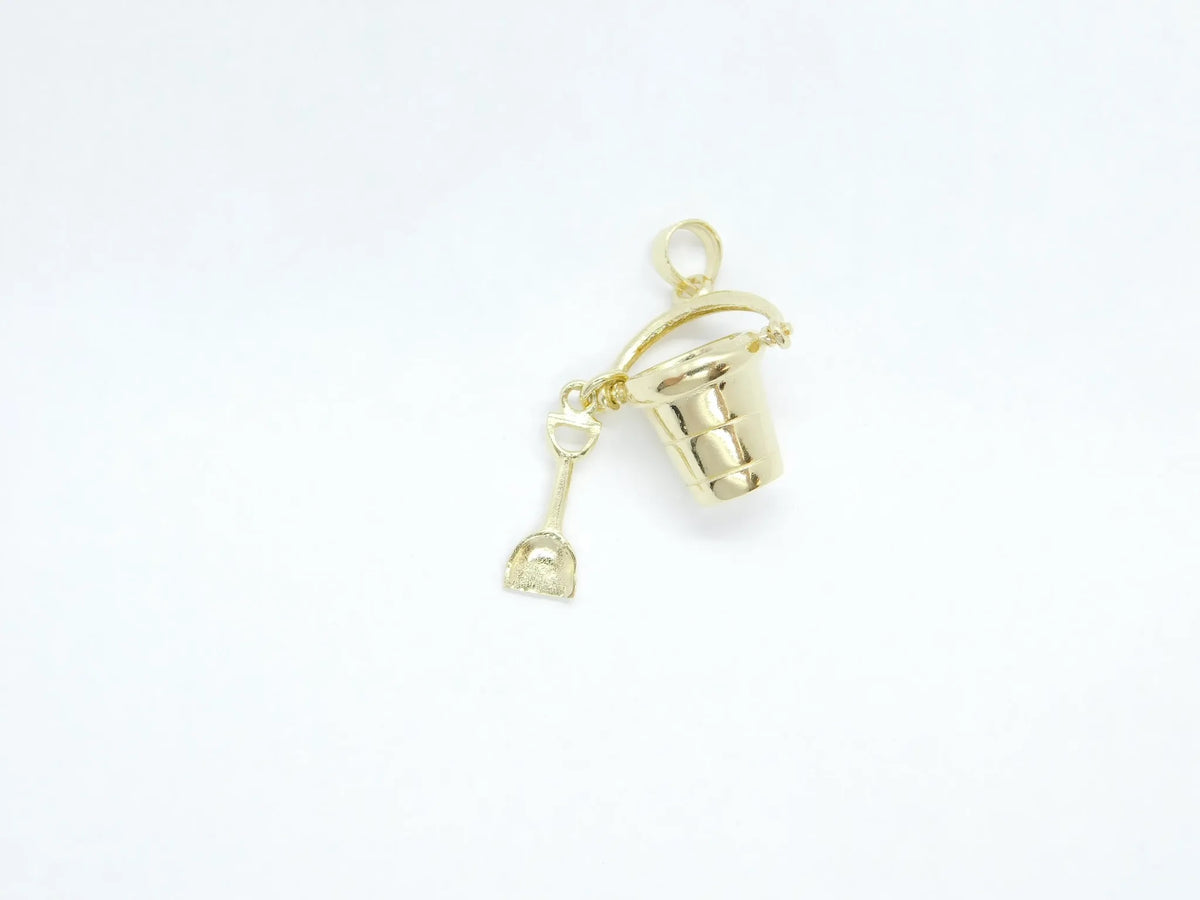 14kt Yellow Gold Sand Bucket and Shovel Pendant