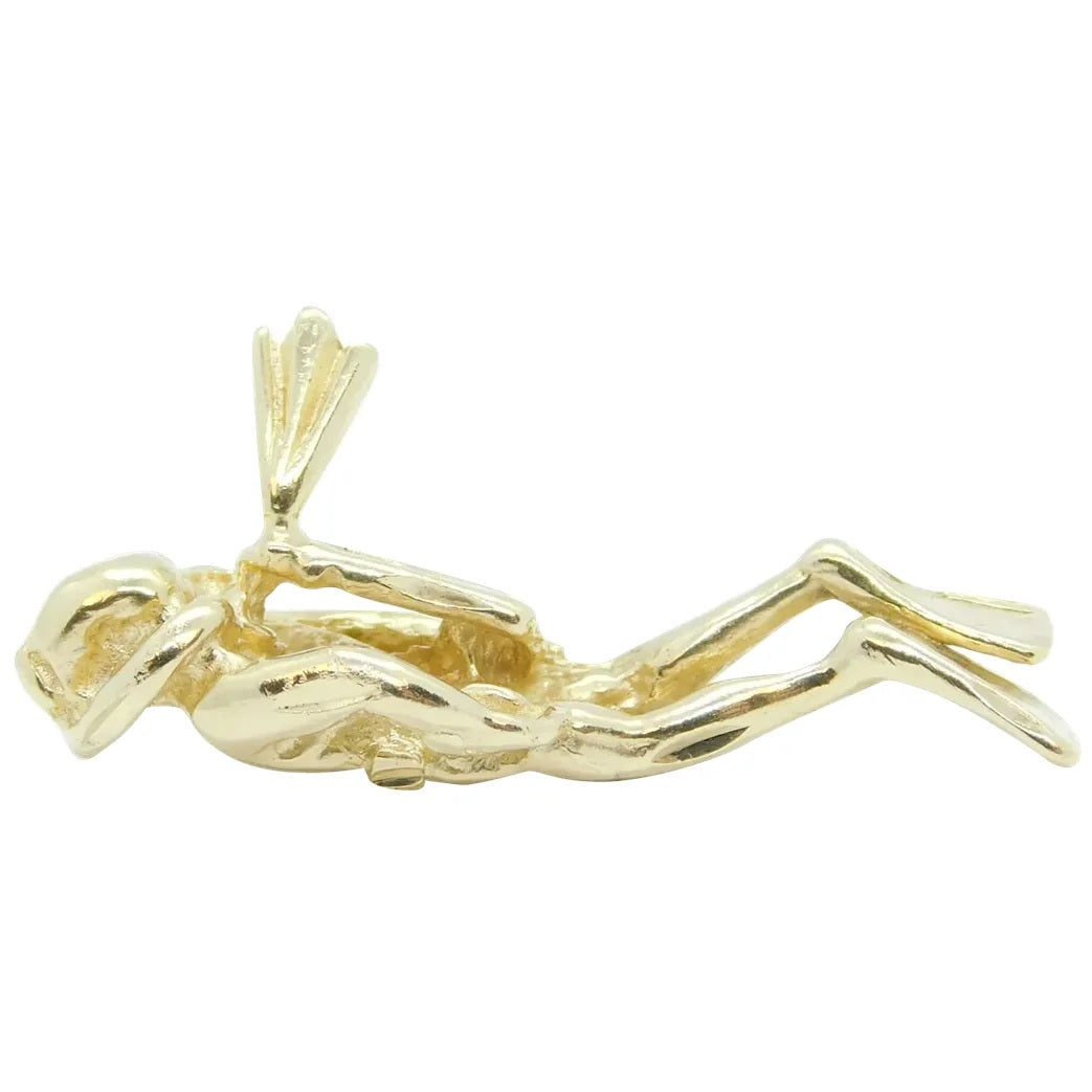 14kt Yellow Gold Scuba Diver Charm / Pendant