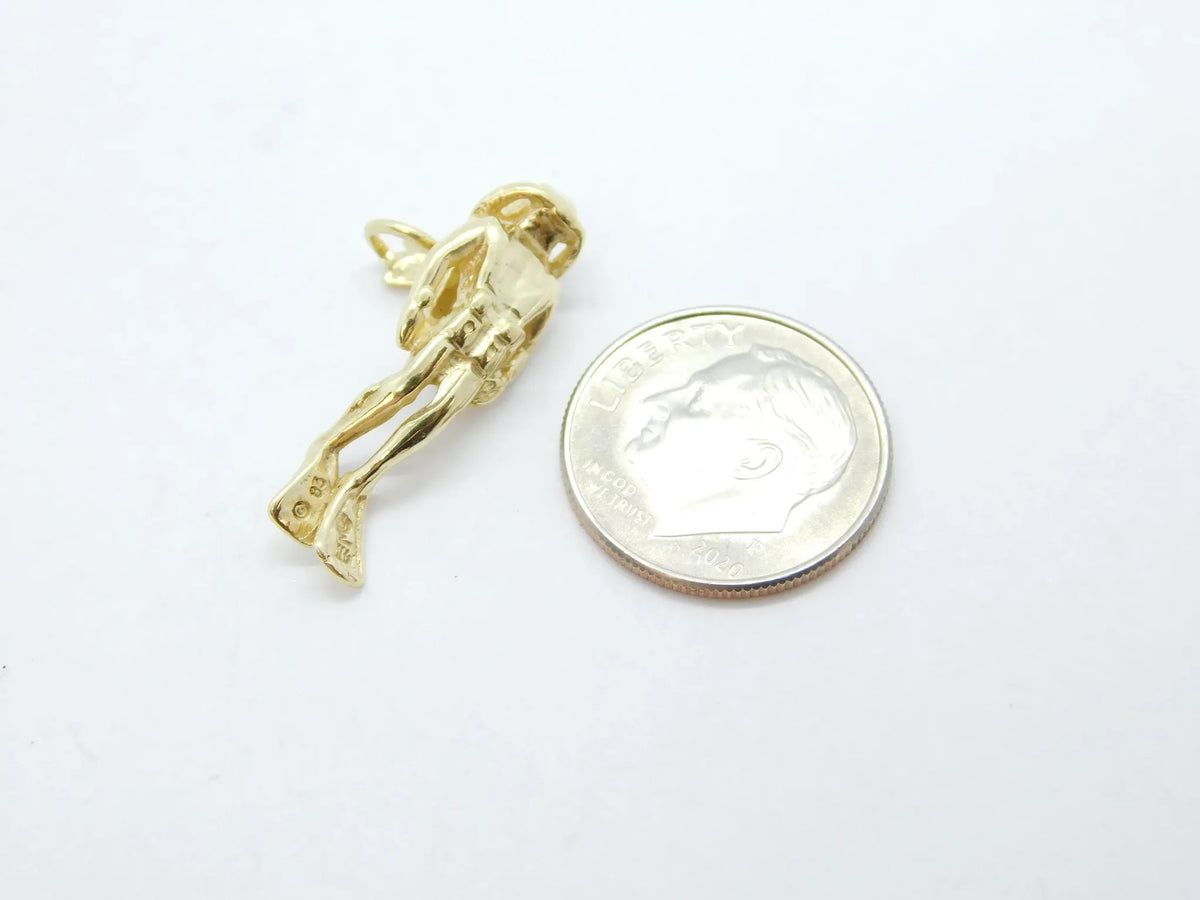 14kt Yellow Gold Scuba Diver Charm / Pendant