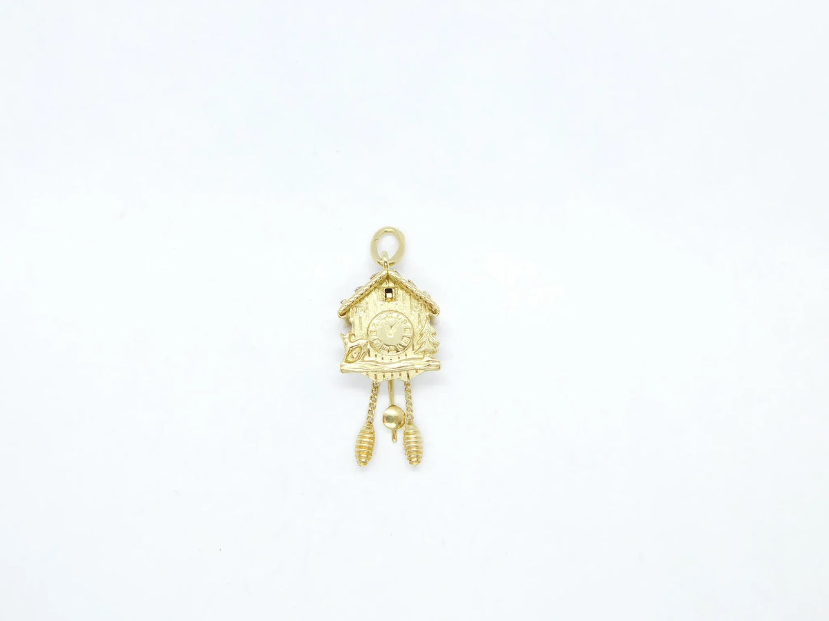 18kt Yellow and White Gold Moving Cuckoo Clock Charm