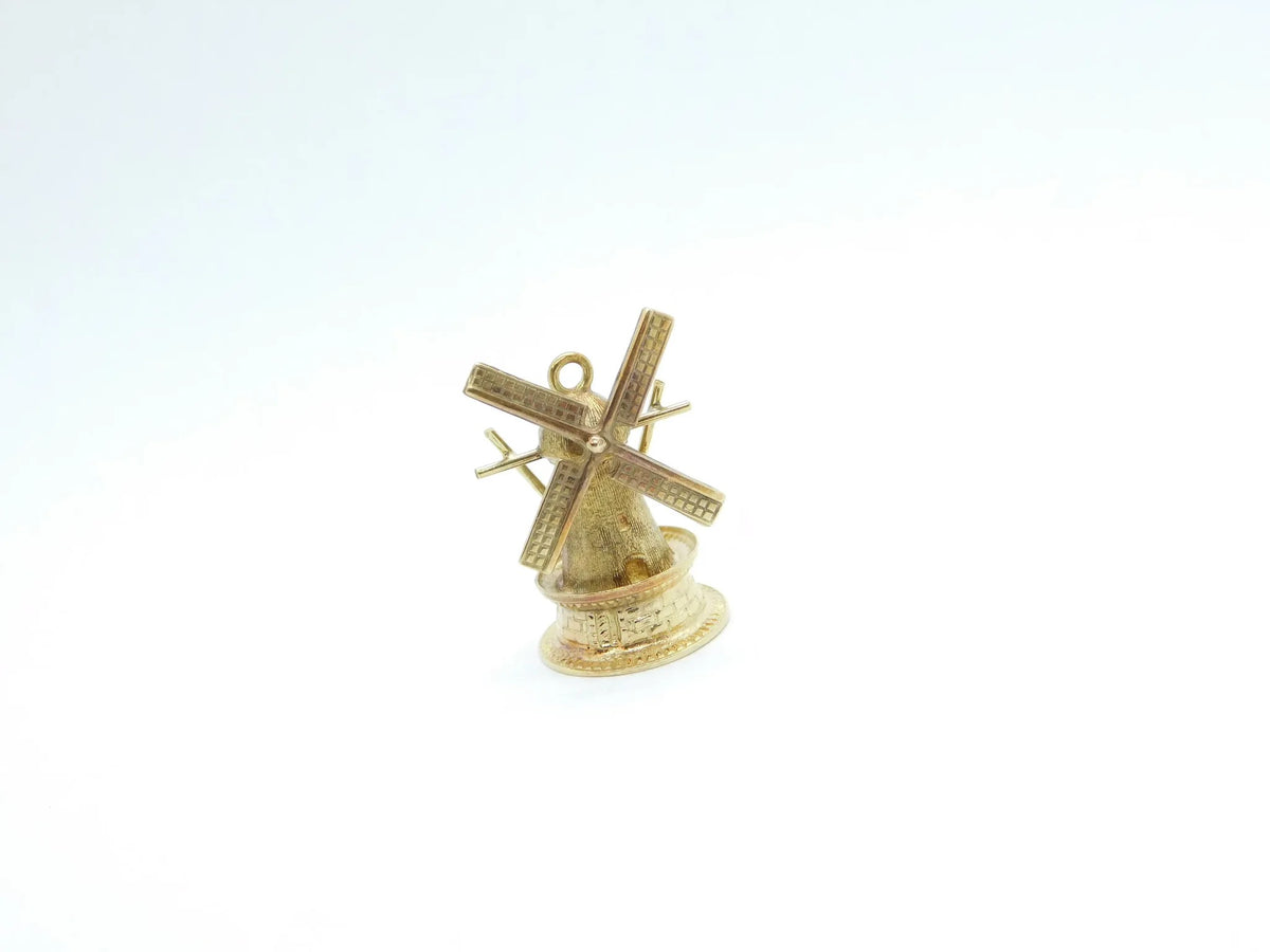 14kt Yellow Gold Moving Windmill Charm