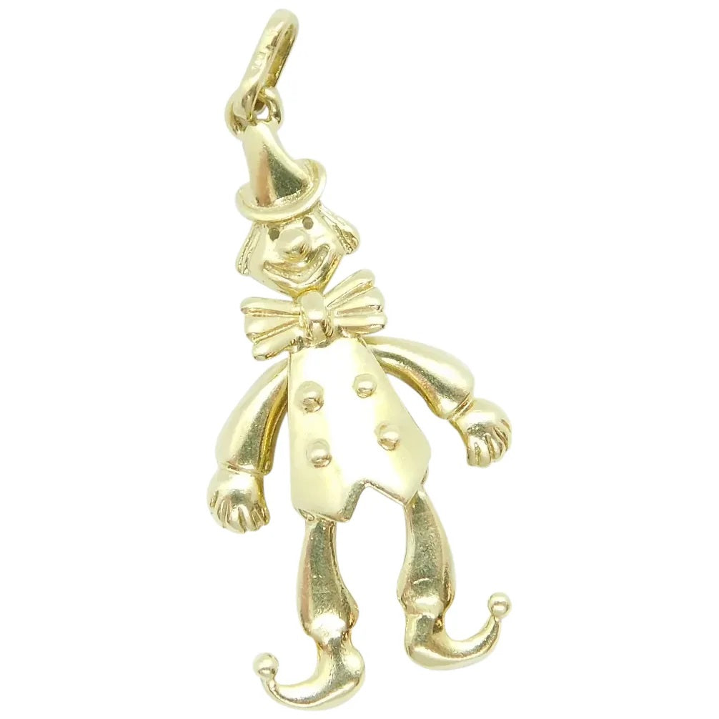 14kt Yellow Gold Moving Clown Charm