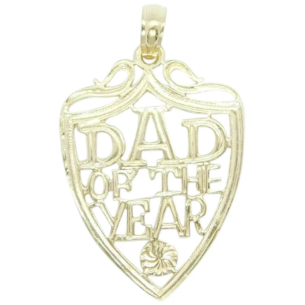 14kt Yellow Gold ""Dad of the Year"" Charm