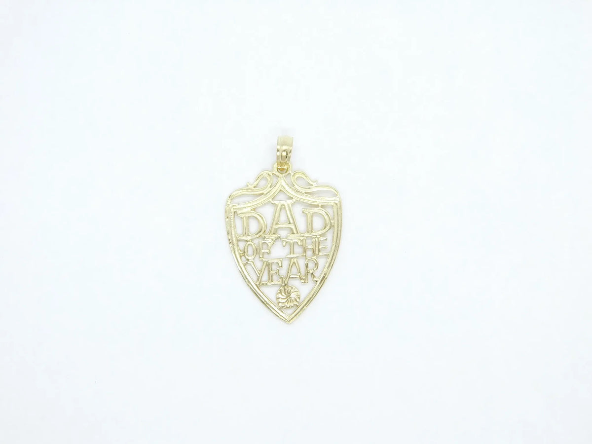 14kt Yellow Gold ""Dad of the Year"" Charm