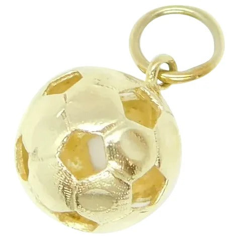 14kt Yellow Gold Cutout Soccer Ball Charm