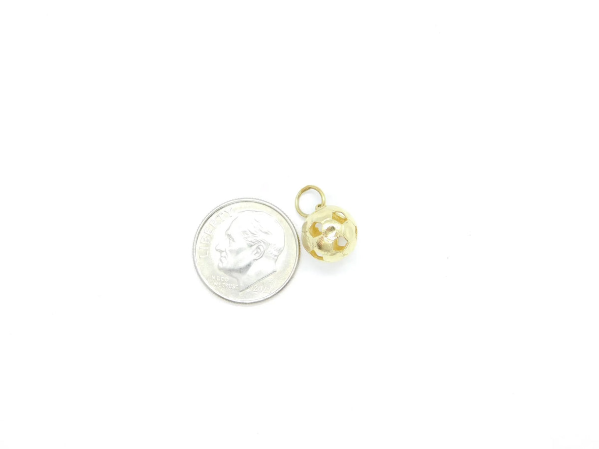 14kt Yellow Gold Cutout Soccer Ball Charm