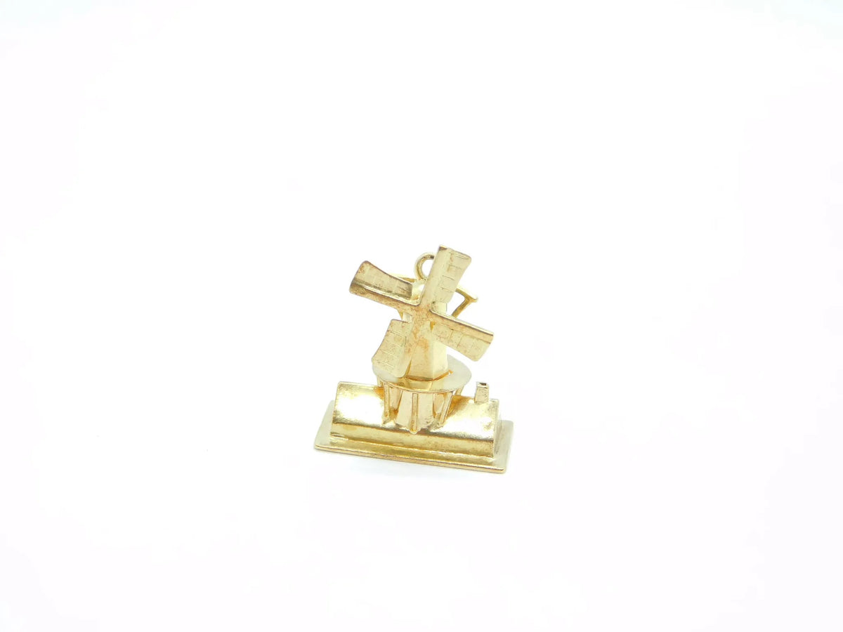 14kt Yellow Gold Moving Windmill Charm