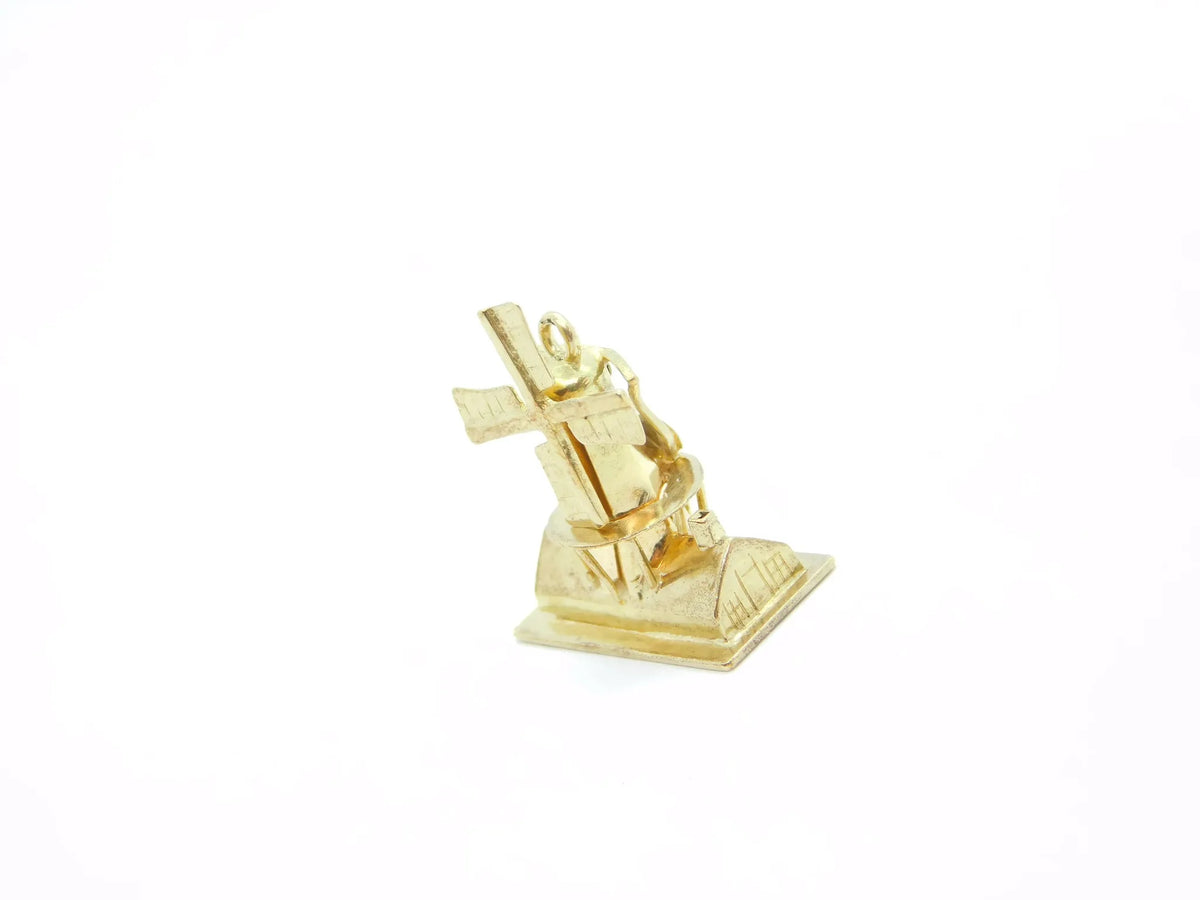 14kt Yellow Gold Moving Windmill Charm