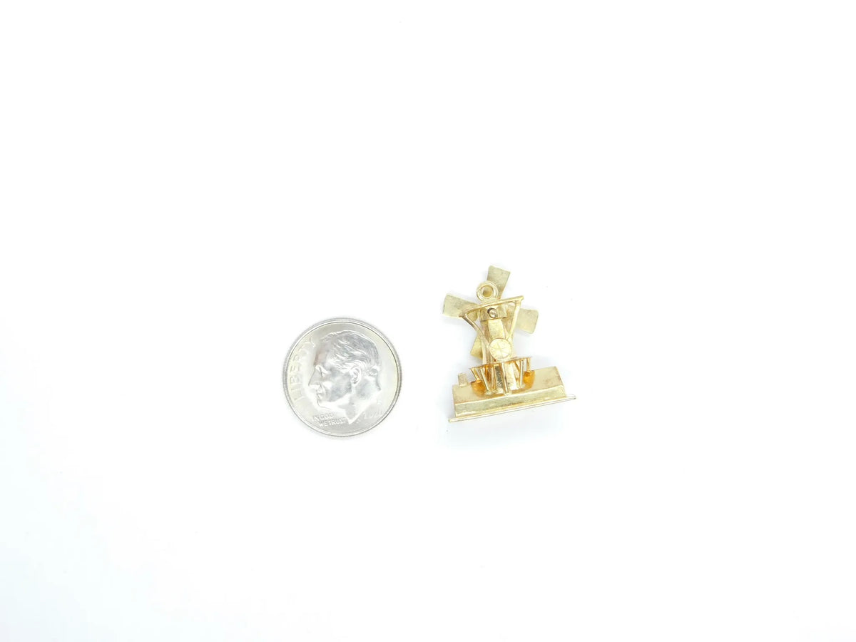 14kt Yellow Gold Moving Windmill Charm