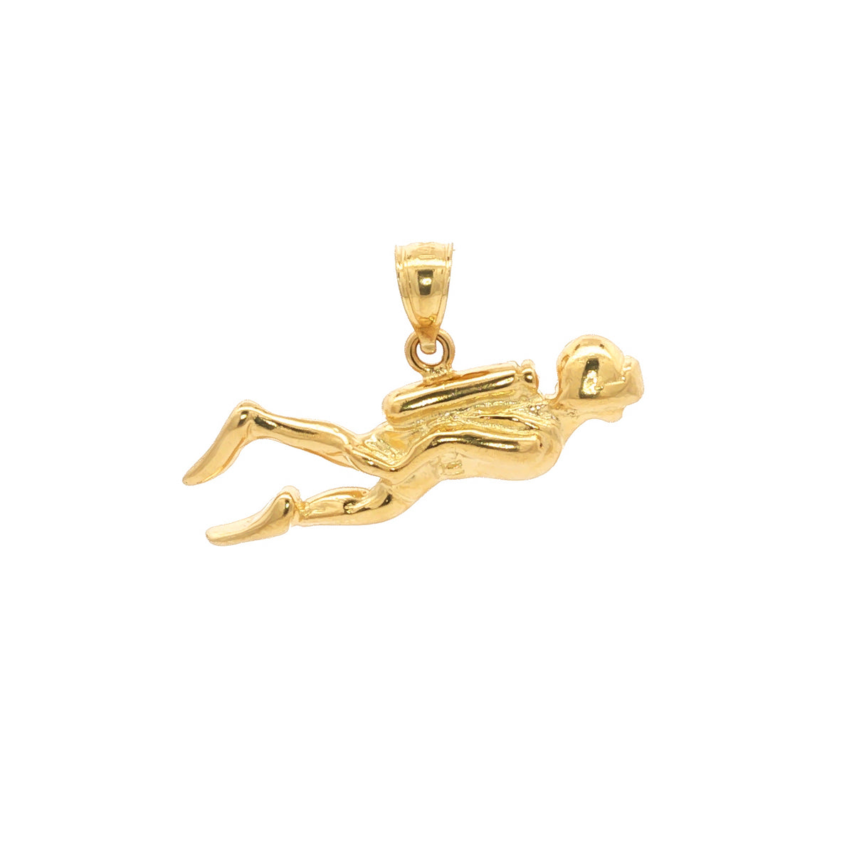 14kt Yellow Gold Scuba Diver Pendant