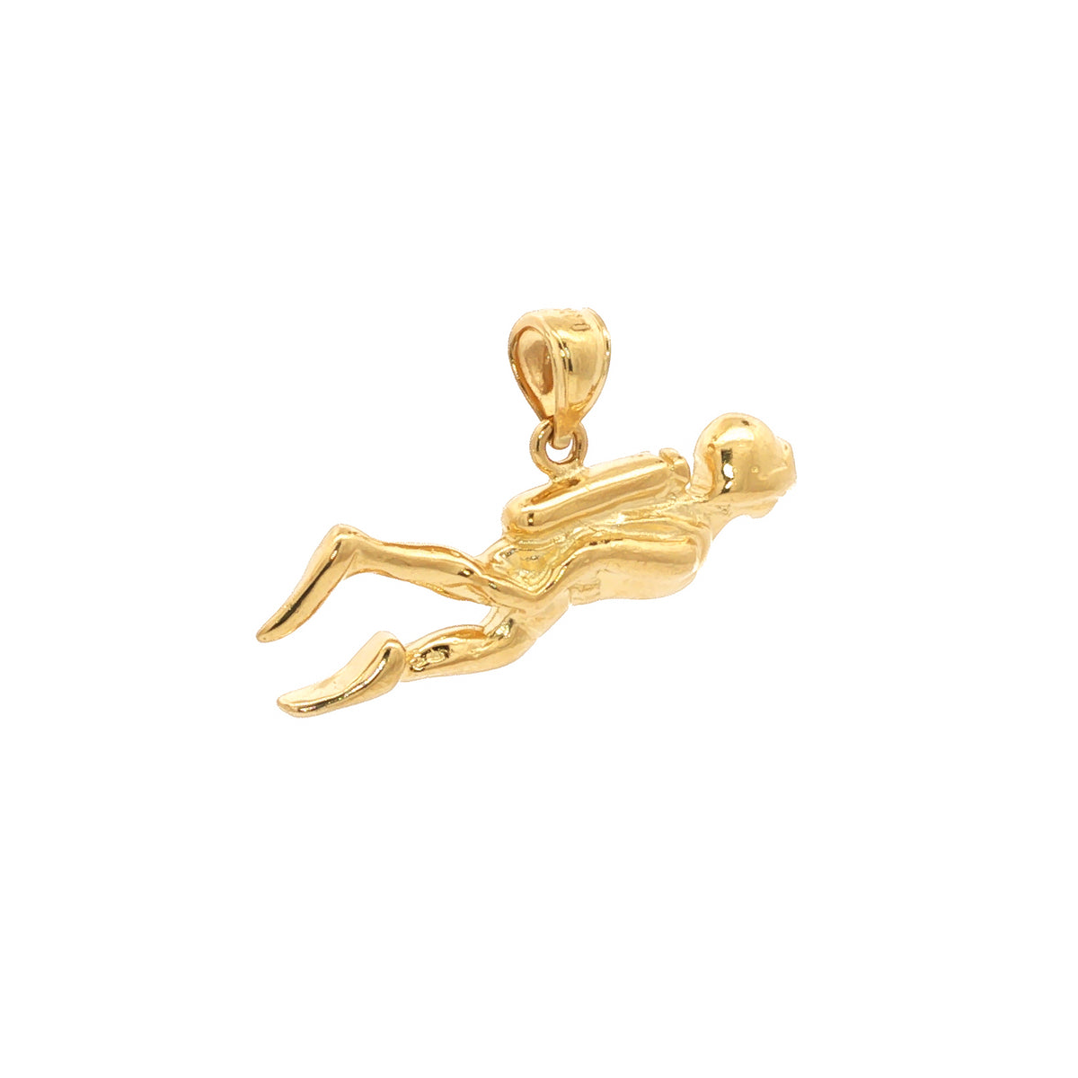 14kt Yellow Gold Scuba Diver Pendant