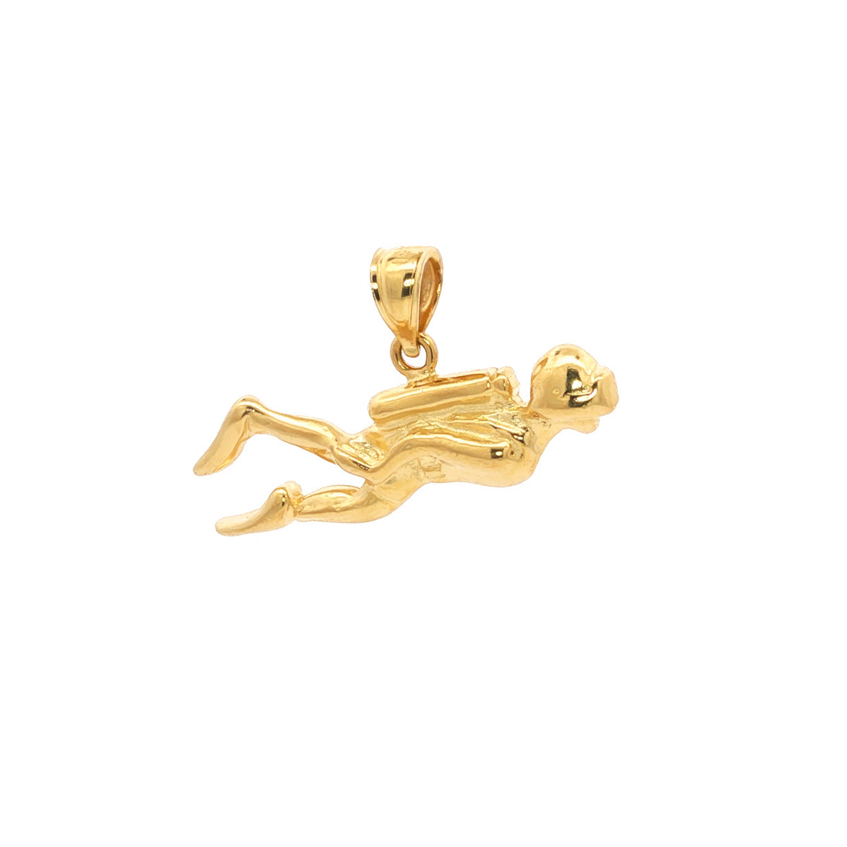 14kt Yellow Gold Scuba Diver Pendant