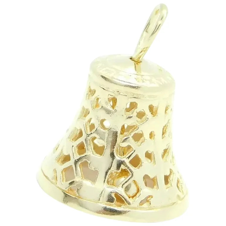 14kt Yellow Gold Filigree Jingle Bell Charm