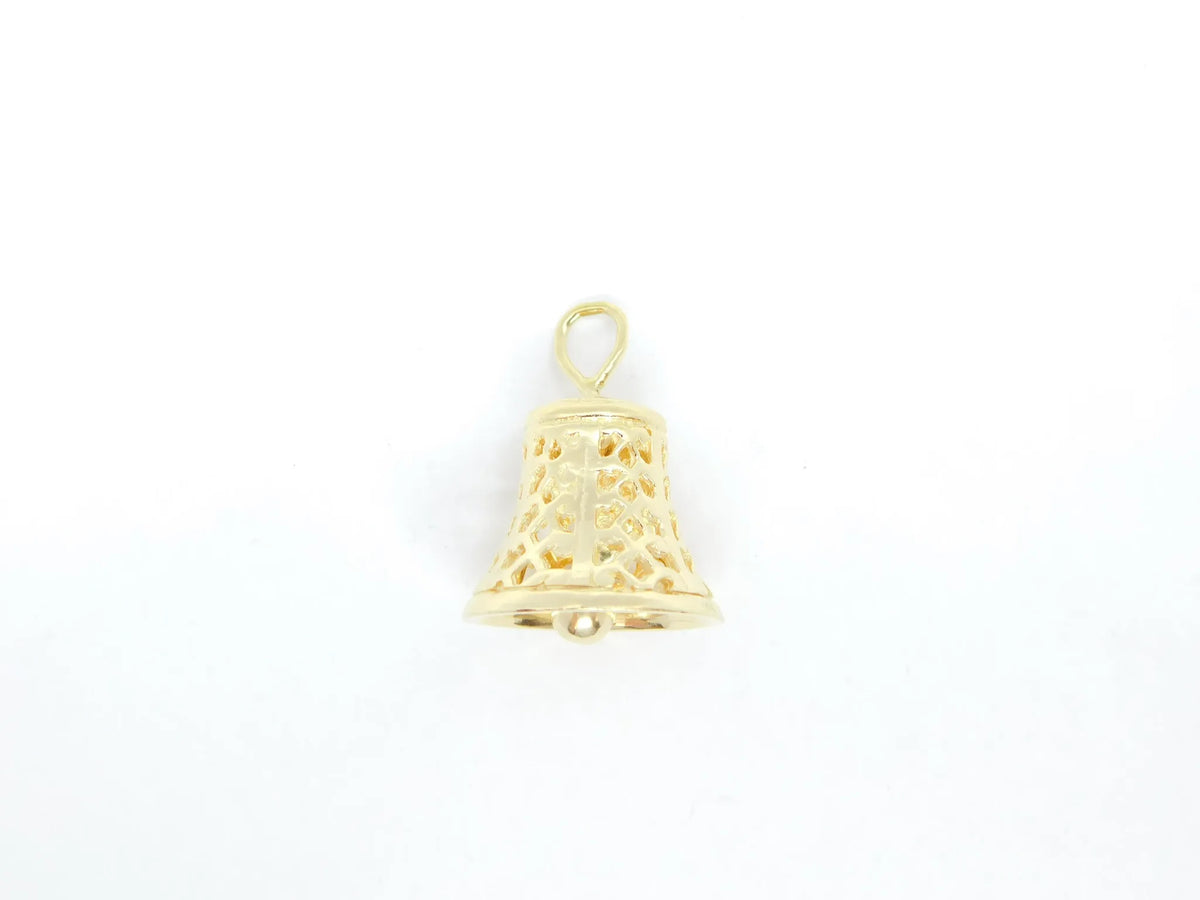 14kt Yellow Gold Filigree Jingle Bell Charm