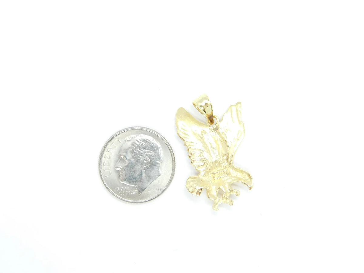 14kt Yellow Gold Flying Hawk / Eagle Charm