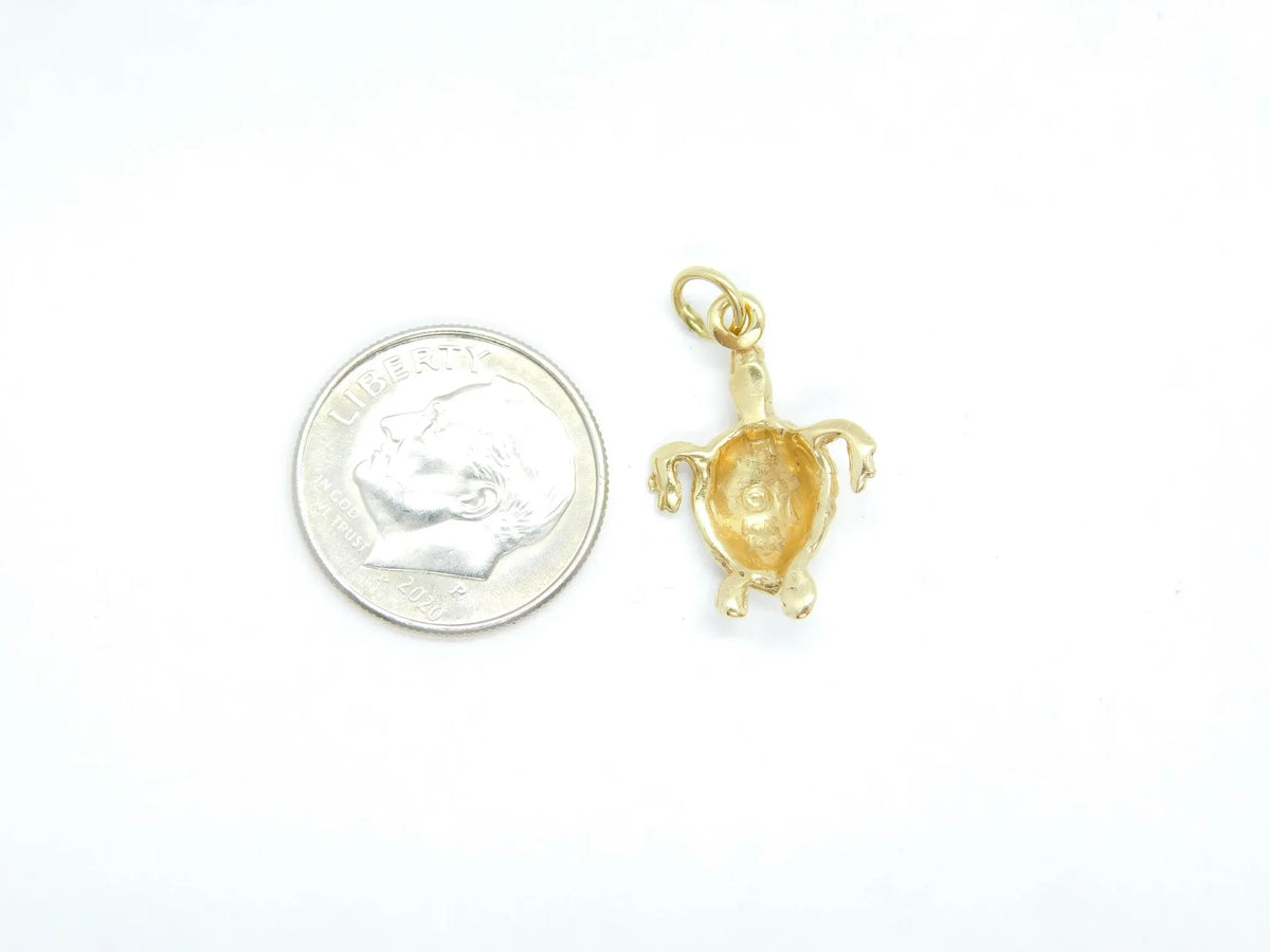 14kt Yellow Gold Sea Turtle Charm