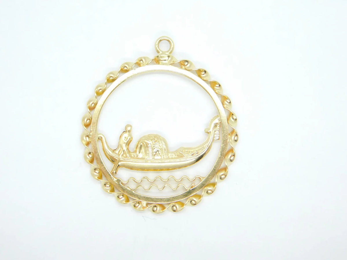 18kt Yellow Gold Venetian Gondola Charm