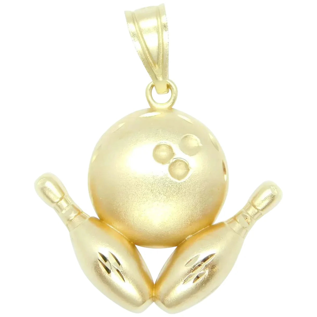 14kt Yellow Gold Bowling Ball and Pins Charm