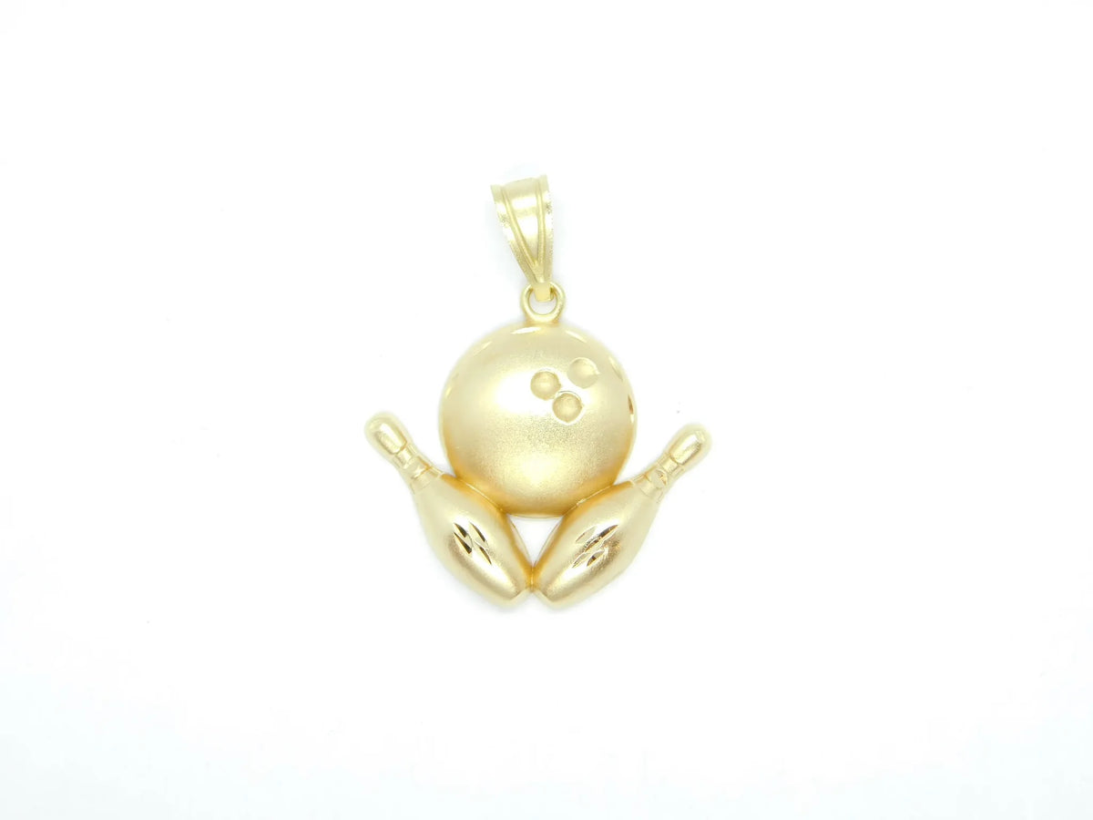 14kt Yellow Gold Bowling Ball and Pins Charm
