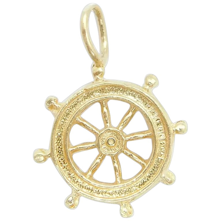 14kt Yellow Gold Ships Wheel Charm