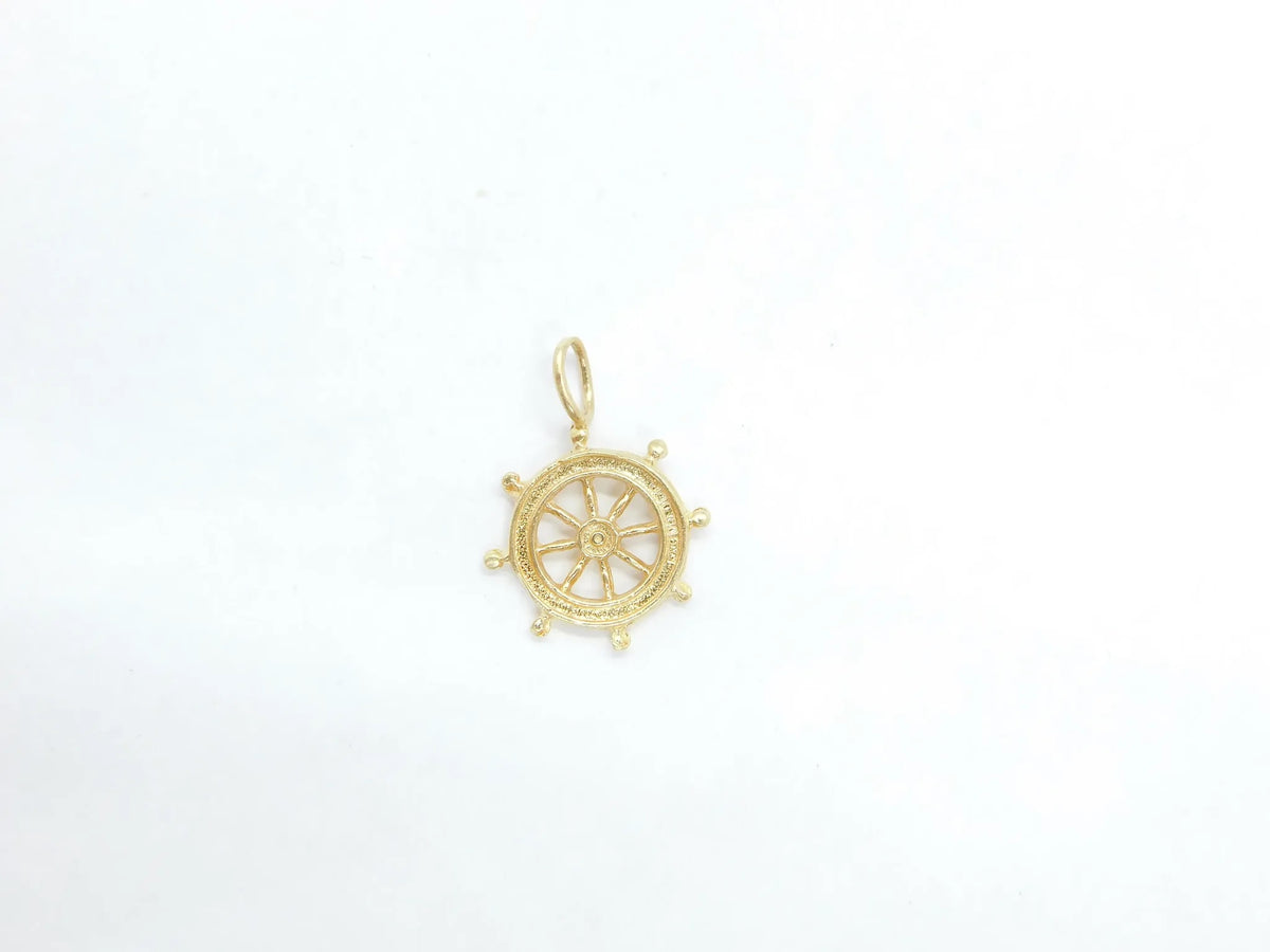 14kt Yellow Gold Ships Wheel Charm