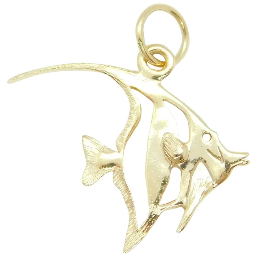 14kt Yellow Gold Large Angelfish Charm / Pendant