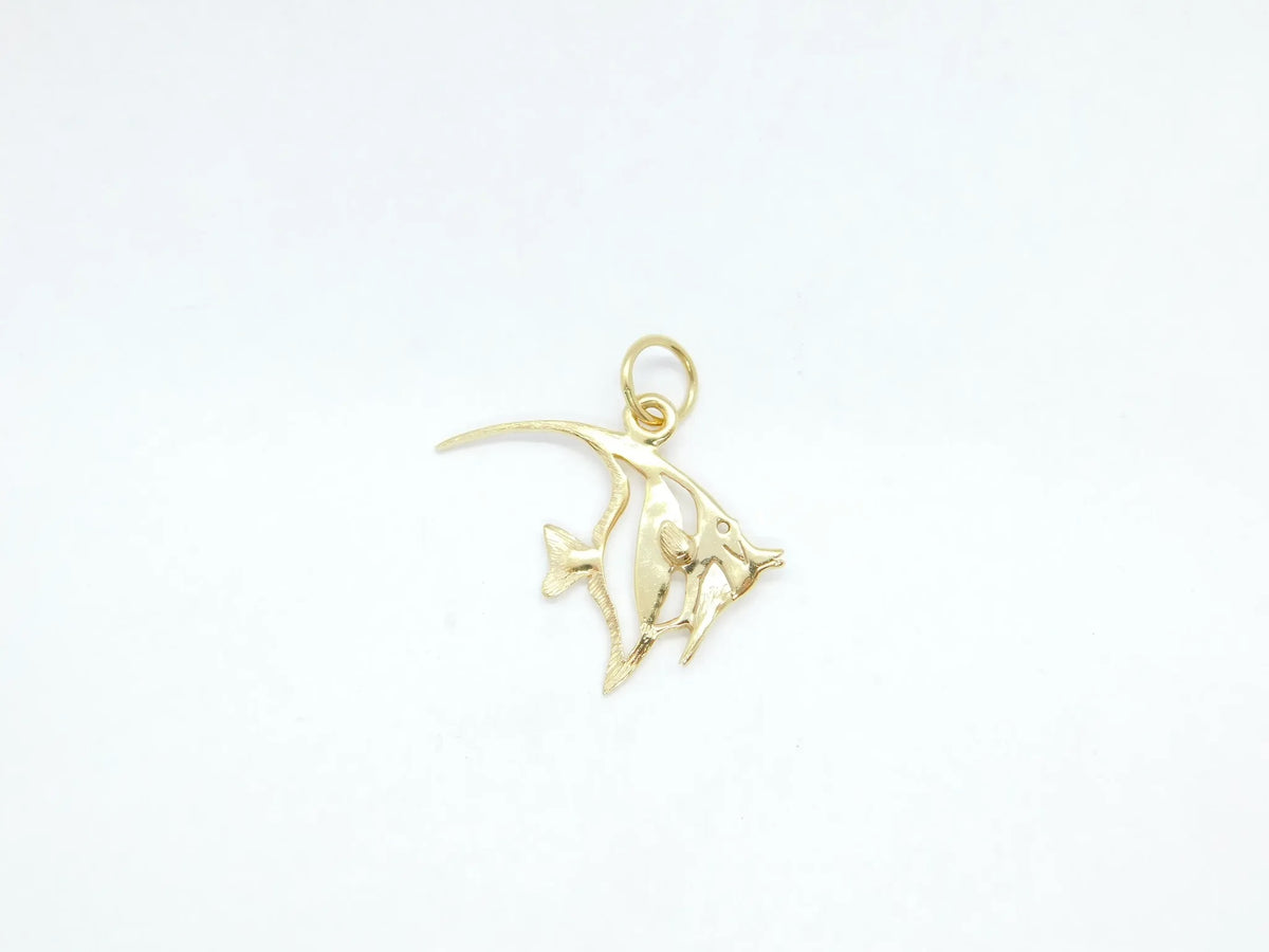 14kt Yellow Gold Large Angelfish Charm / Pendant