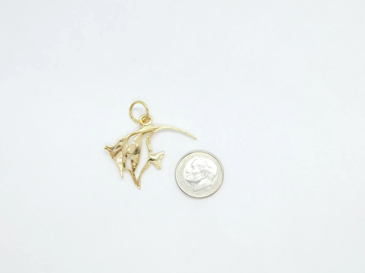 14kt Yellow Gold Large Angelfish Charm / Pendant