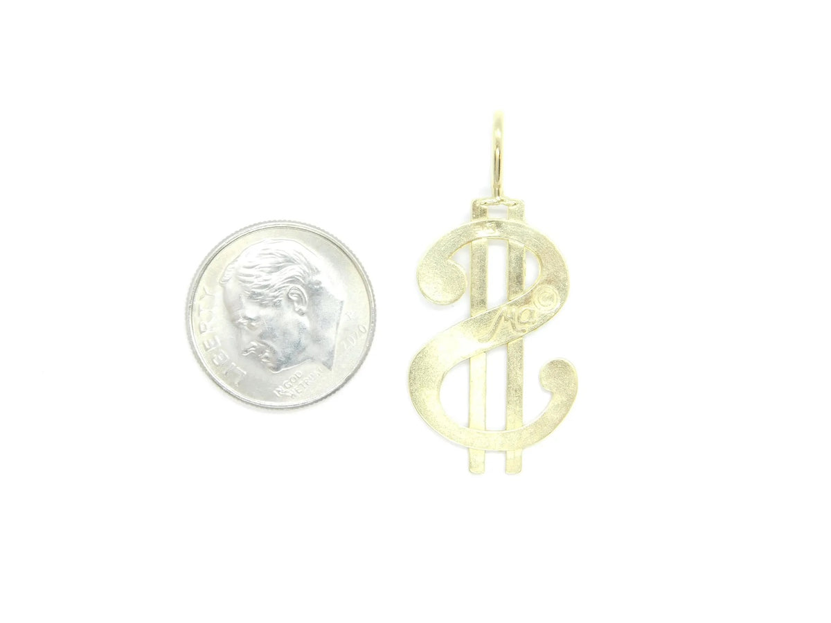 14kt Yellow Gold Dollar Sign Charm / Pendant