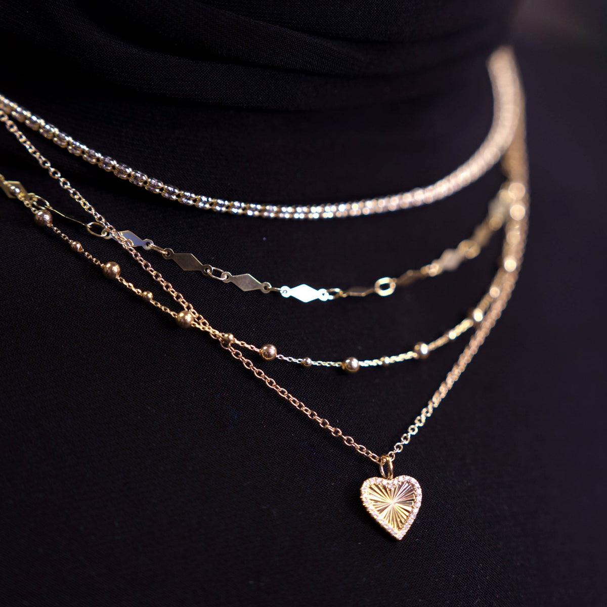 14kt White & Yellow Gold 2.7mm Diamond Cut Ice Link Chain Bracele - 2 Lengths 16 Inch,18 Inch