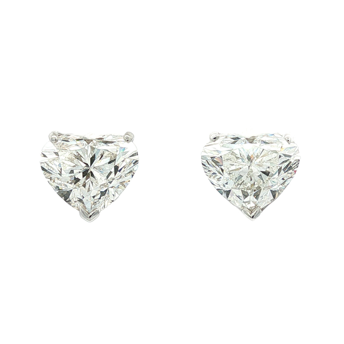 Juleve 14KT White Gold 6.02 ctw Heart Shape Diamond Stud Earrings